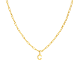 Stainless steel goldplated ketting closed forever letter C