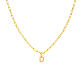 Halskette aus Edelstahl, vergoldet, Closed-Forever-Glied, Buchstabe „D“