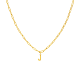 Halskette aus Edelstahl, vergoldet, Closed-Forever-Glied, Buchstabe „J“