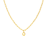Halskette aus Edelstahl, vergoldet, Closed-Forever-Glied, Buchstabe „Q“