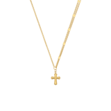 Stainless steel goldplated ketting met hanger kruis voor dames