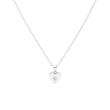 Halskette aus Edelstahl, Herz mit Zirkonia
