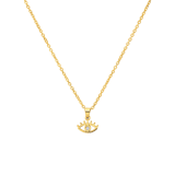 Stainless steel goldplated ketting met hanger met zirkonia voor dames