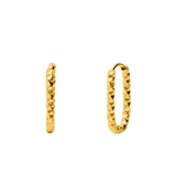 Stainless steel goldplated oorbellen ovaal bewerkt