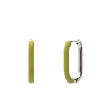 Myla stainless steel oorringen met lime emaille voor dames