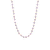 LuLu Jewels stainless steel goldplated ketting met rozenkwarts voor dames