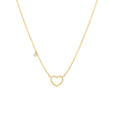 Stainless steel goldplated ketting met hanger open hart voor dames