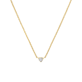Myla stainless steel goldplated ketting hart met zirkonia voor dames