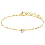 Stainless steel goldplated armband met hart zirkonia