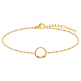 Armband aus Edelstahl, vergoldet, mit Kreis