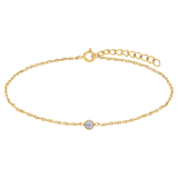 Stainless steel goldplated armband rond met zirkonia