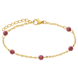 Stainless steel goldplated fantasiearmband rhodoniet voor dames