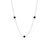 Stainless steel ketting gemstone black agate voor dames
