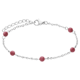 Stainless steel armband gemstone Rhodonite