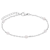 Stainless steel armband gemstone White Agate