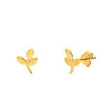 Zilveren goldplated oorknoppen blad voor dames