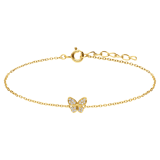 Zilveren goldplated armband vlinder met zirkonia voor dames