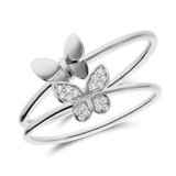 Ringset aus 925er Silber, Schmetterling, Zirkonia