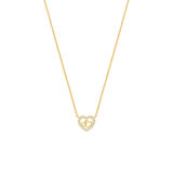 Zilveren goldplated ketting met hanger hart met zirkonia voor dames