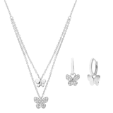 Zilveren set vlinder zirkonia