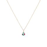 Diamond luxury 14 karaat gouden collier bloem diamant(0,025ct) voor dames
