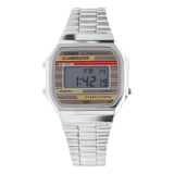Casio Armbanduhr im Retrolook, Silber, A168WEHA-9AEF