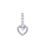 Anhänger aus 925er Silber, Herz mit Zirkoniasteinen