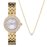 Regal cadeauset horloge met gratis collier goldplated