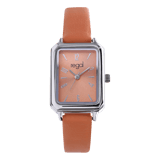 Regal dames horloge met licht oranje band