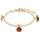 Zilveren goldplated kinderarmband kever