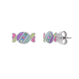 Ohrstecker für Kinder aus 925er Silber, Bonbon, Emaille