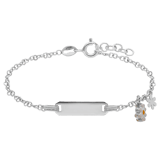 Plattenarmband für Kinder aus 925er Silber, Blume