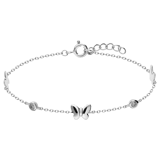 Armband für Kinder aus 925er Silber, Schmetterlinge, Zirkonia