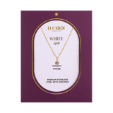Stainless steel goldplated ketting met hanger geboortesteen April voor dames