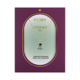 Stainless steel goldplated ketting met hanger geboortesteen Mei voor dames