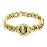 Guess stainless steel goldplated herenfantasiearmband met hanger
