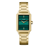 Cluse – Armbanduhr für Damen „Fluette“, Edelstahl, Gold mit Grün