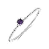 Ring aus 925er Silber, Kugel, Amethyst