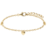Zilveren goldplated armband hartjes
