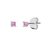 Ohrstecker aus 925er Silber, Zirkonia, Rosa, 2,5 mm