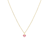 Zilveren goldplated kinderketting met hanger hart met emaille