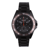 Regal heren horloge zwart met zwarte wijzerplaat