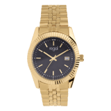 Regal horloge goudkleurig met zwarte wijzerplaat