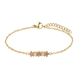 Stainless steel goldplated vintage armband met opaal