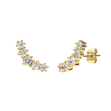 Stainless steel goldplated vintage oorknoppen met wit zirkonia