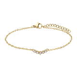 Stainless steel goldplated fantasiearmband met zirkonia voor dames