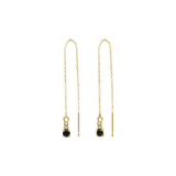 Stainless steel goldplated doortrek oorbellen met zirkonia voor dames
