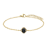 Stainless steel goldplated fantasiearmband met zirkonia voor dames