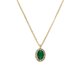 Stainless steel goldplated ketting met hanger met zirkonia voor dames