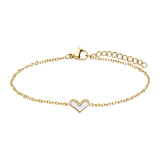 Stainless steel goldplated armband met hart